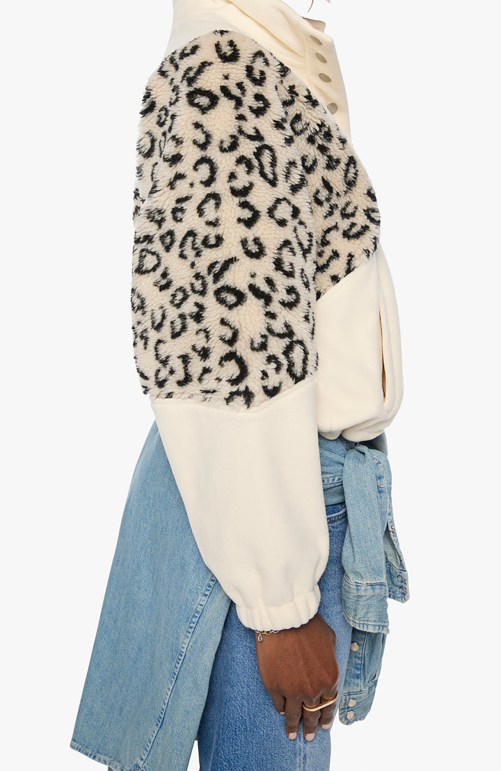 The Funnel Neck Drop Inset Cream And White