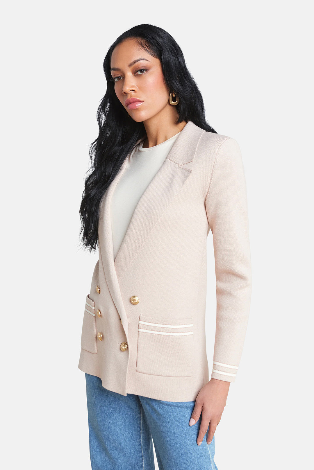 Eileen Boyfriend Knit Blazer Ash Rose