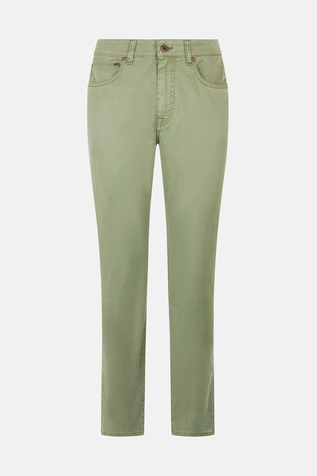 5 Pocket Cotton/Silk Trouser Olive