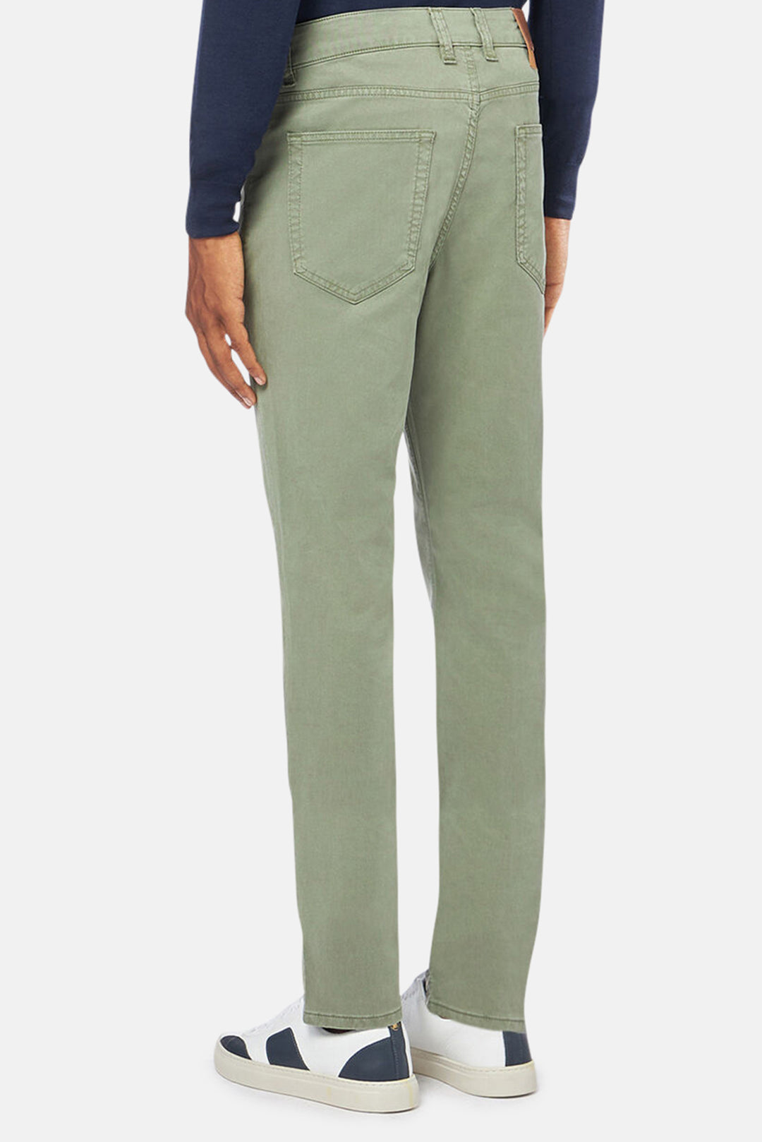 5 Pocket Cotton/Silk Trouser Olive