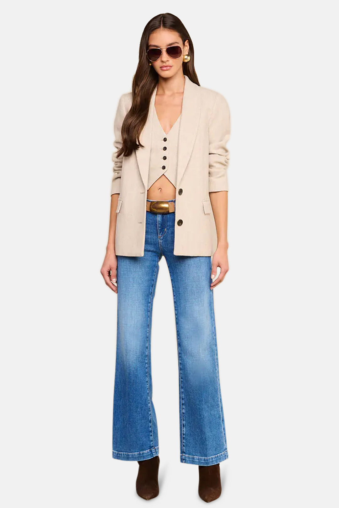Jianna Vest Cappuccino/Ivory Tweed