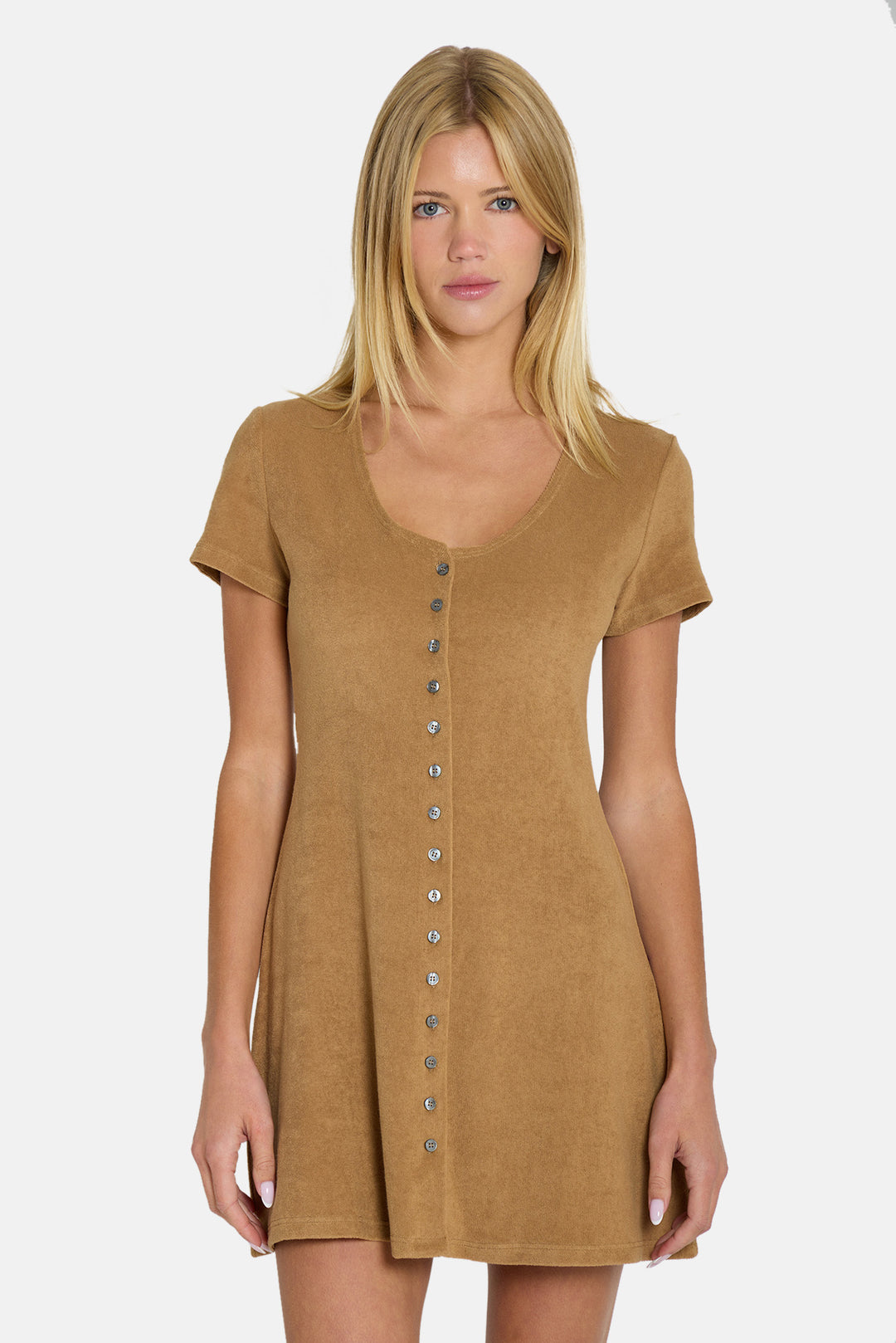 Hannah Terry Buttondown Dress Brown