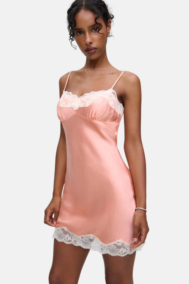 Liz Silk Mini Dress Sunrise Peach