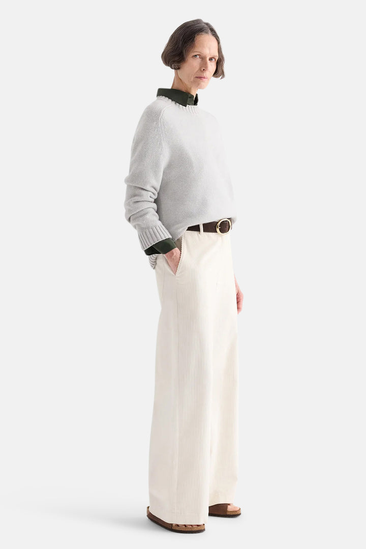 New Jill Crewneck Sweater in Italian Cashmere Pumice