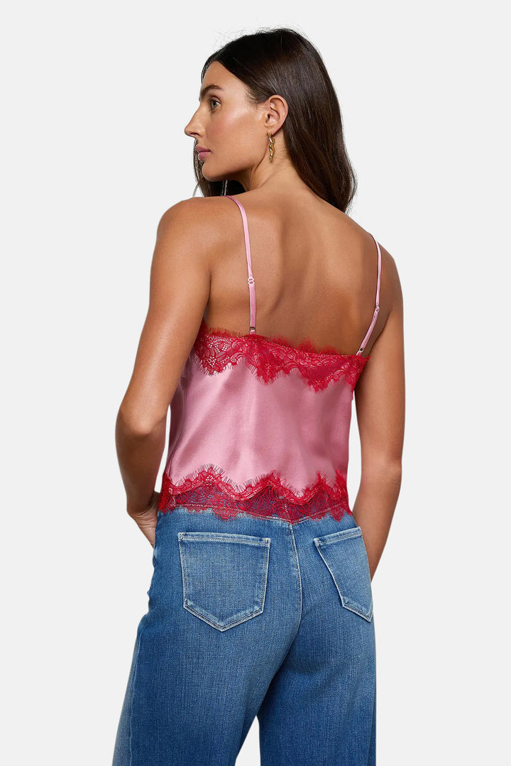 Kimber Silk Lace Camisole Fondant Pink/Chili Pepper