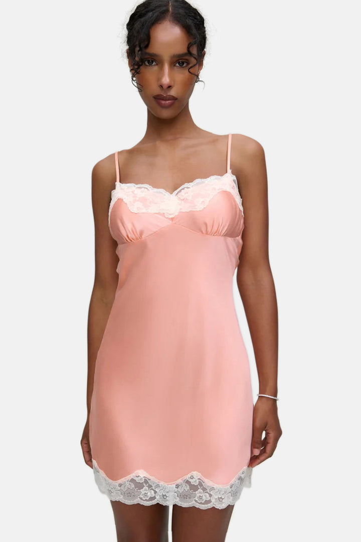 Liz Silk Mini Dress Sunrise Peach