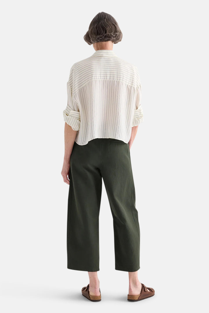 Next Ex Shirt in Pencil Stripe Viscose Ivory / Blue