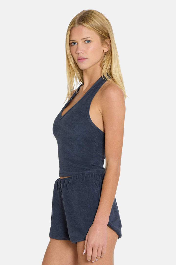 Halle Terry Halter Top Washed Black