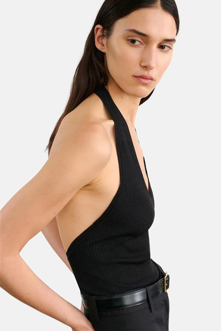 Ivey Silk Halter Black