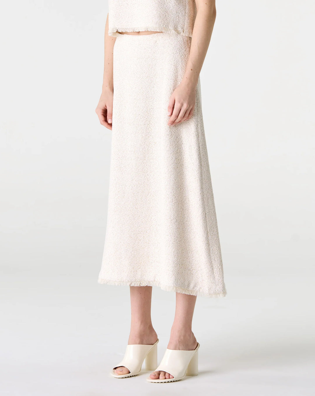 The A-Line Skirt w/ Raw Hem in Ivory