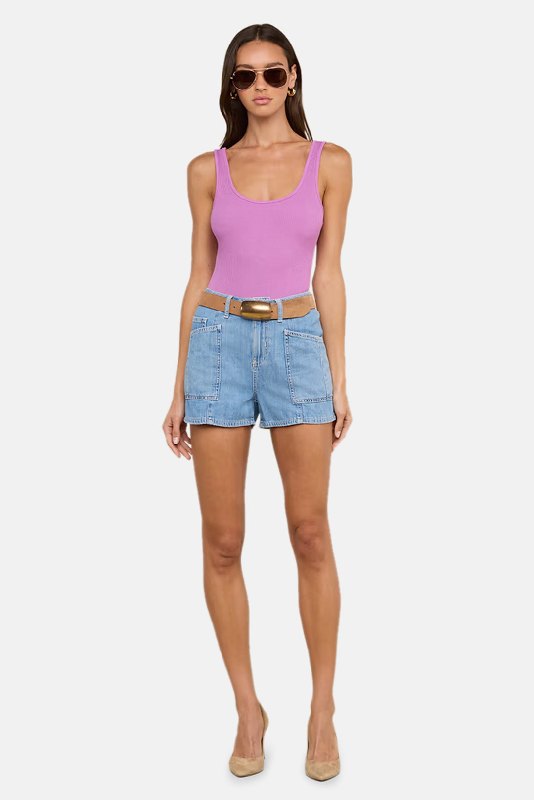 Nica Scoopneck Bodysuit Vivid Violet