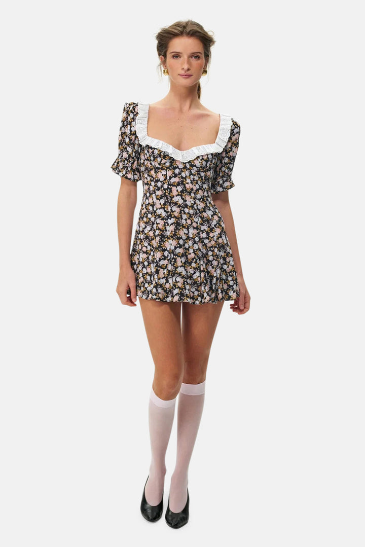 Canyon Blossom Mini Dress Black
