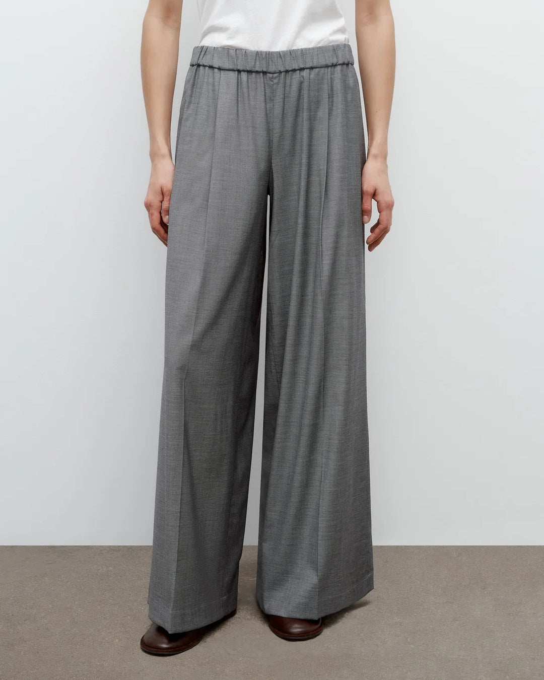 Eva Pant Wool/Viscose Medium Heather Grey