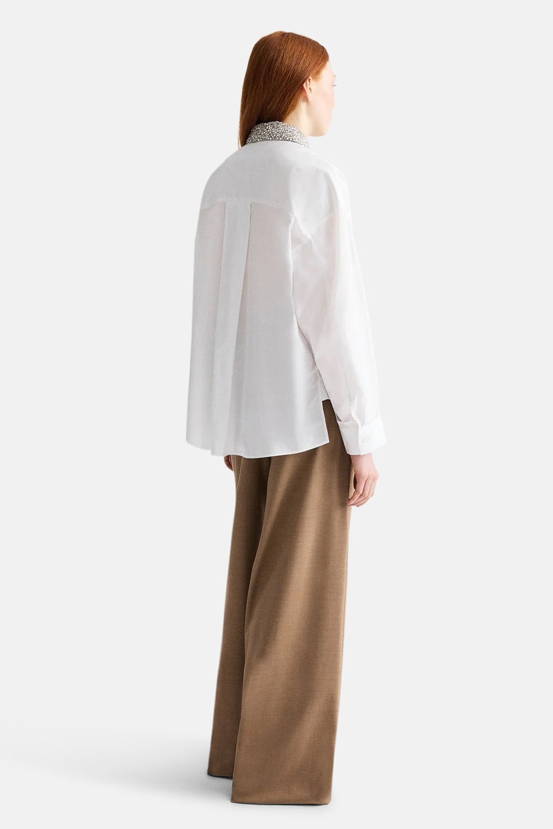 New Earl Shirt w/ Crystal Collar White