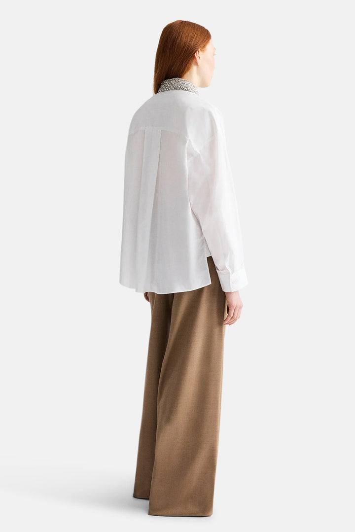 New Earl Shirt w/ Crystal Collar White