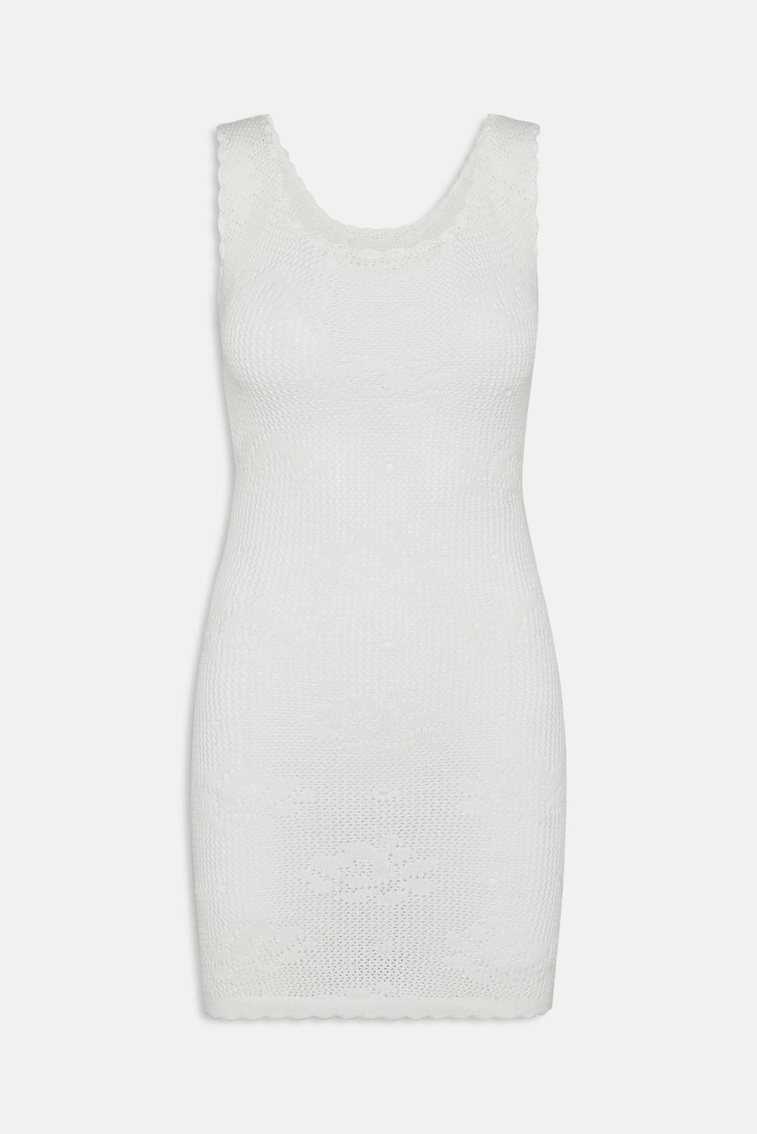Cameron Crochet Mini Dress White Rose