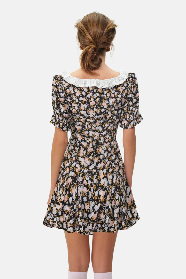 Canyon Blossom Mini Dress Black