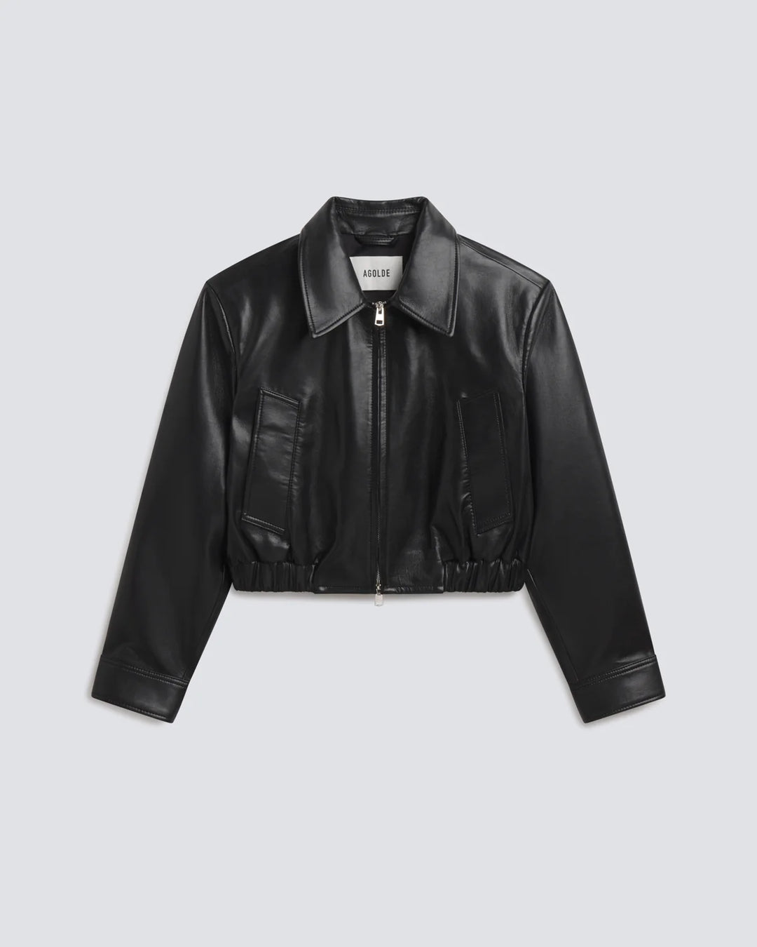 Nahla Cropped Jacket (Recycled Leather) in Detox