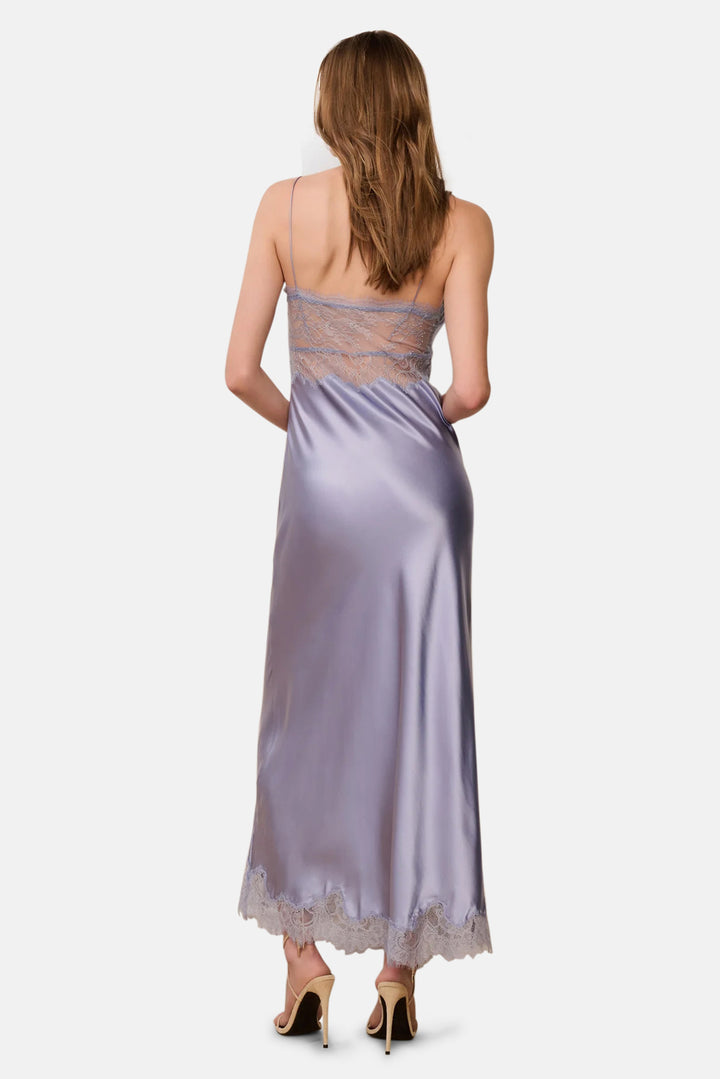 Orianna Silk-Blend Maxi Dress Washed Sky