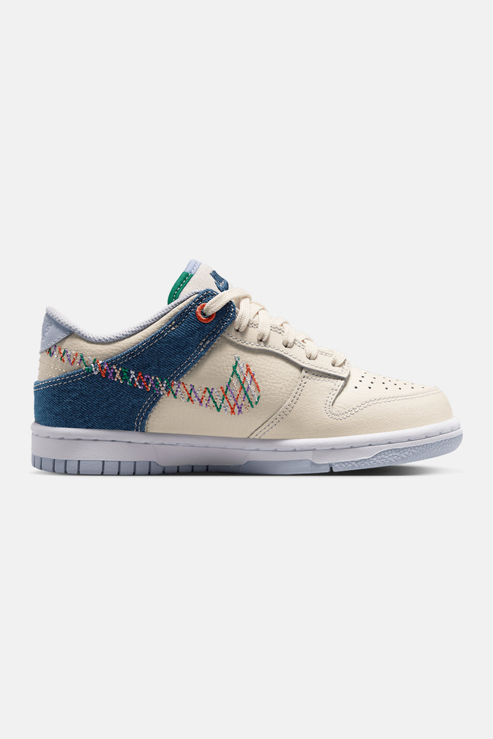 Kid's Dunk Low 'Multi Stitch - Soft Pearl/Blue Denim' (GS)