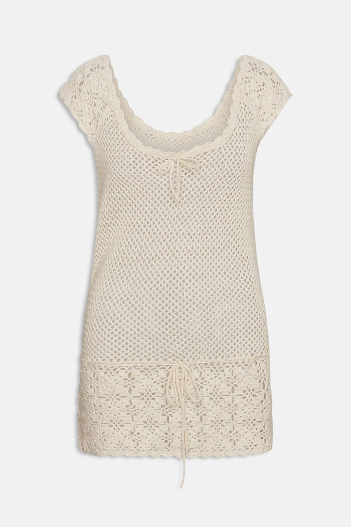 Moss Crochet Mini Dress Sand Dollar