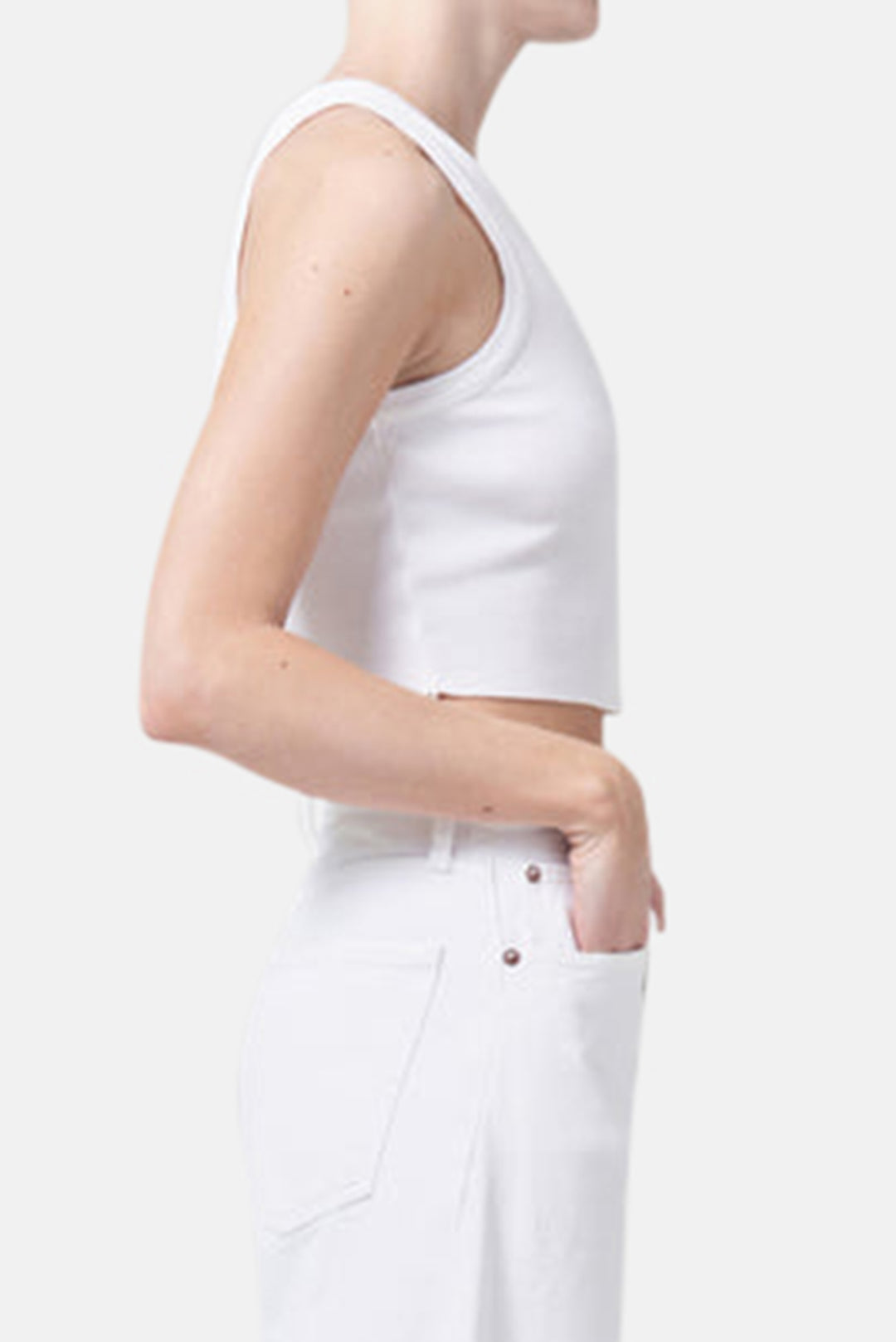 Cropped Bailey Tank White