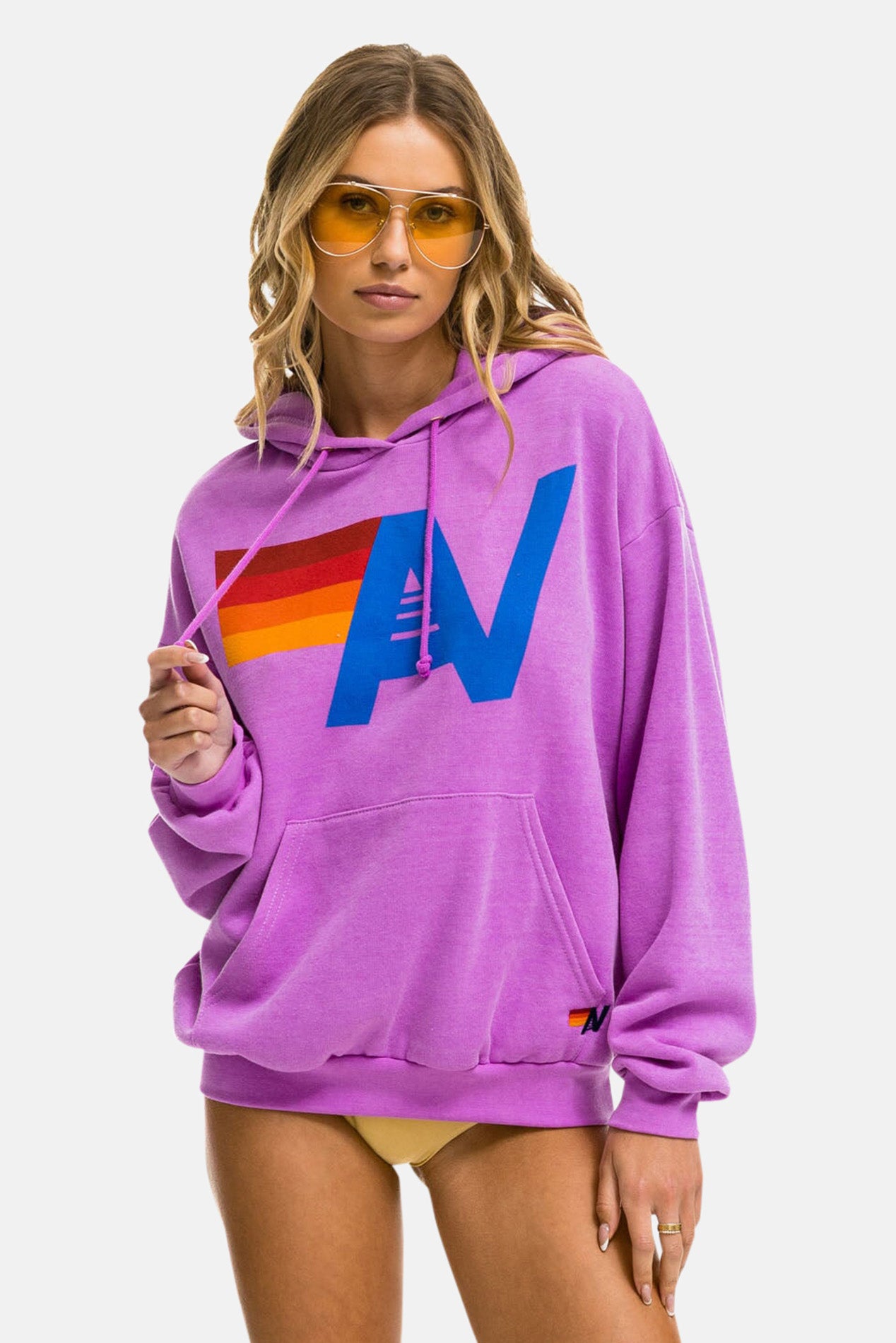 Women's Logo Relaxed Hoodie Neon Purple – blueandcream