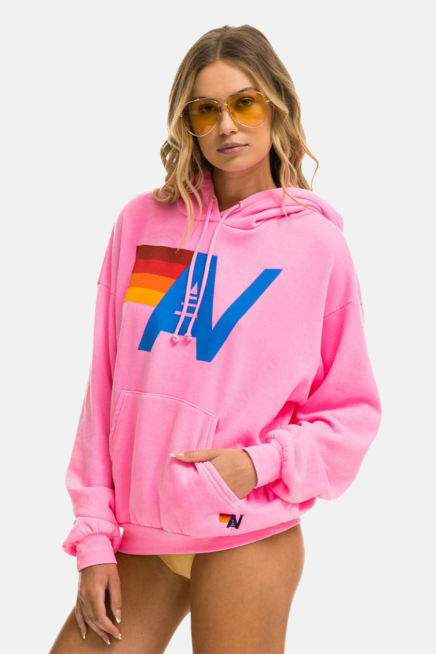 Women's Logo Relaxed Hoodie Neon Pink