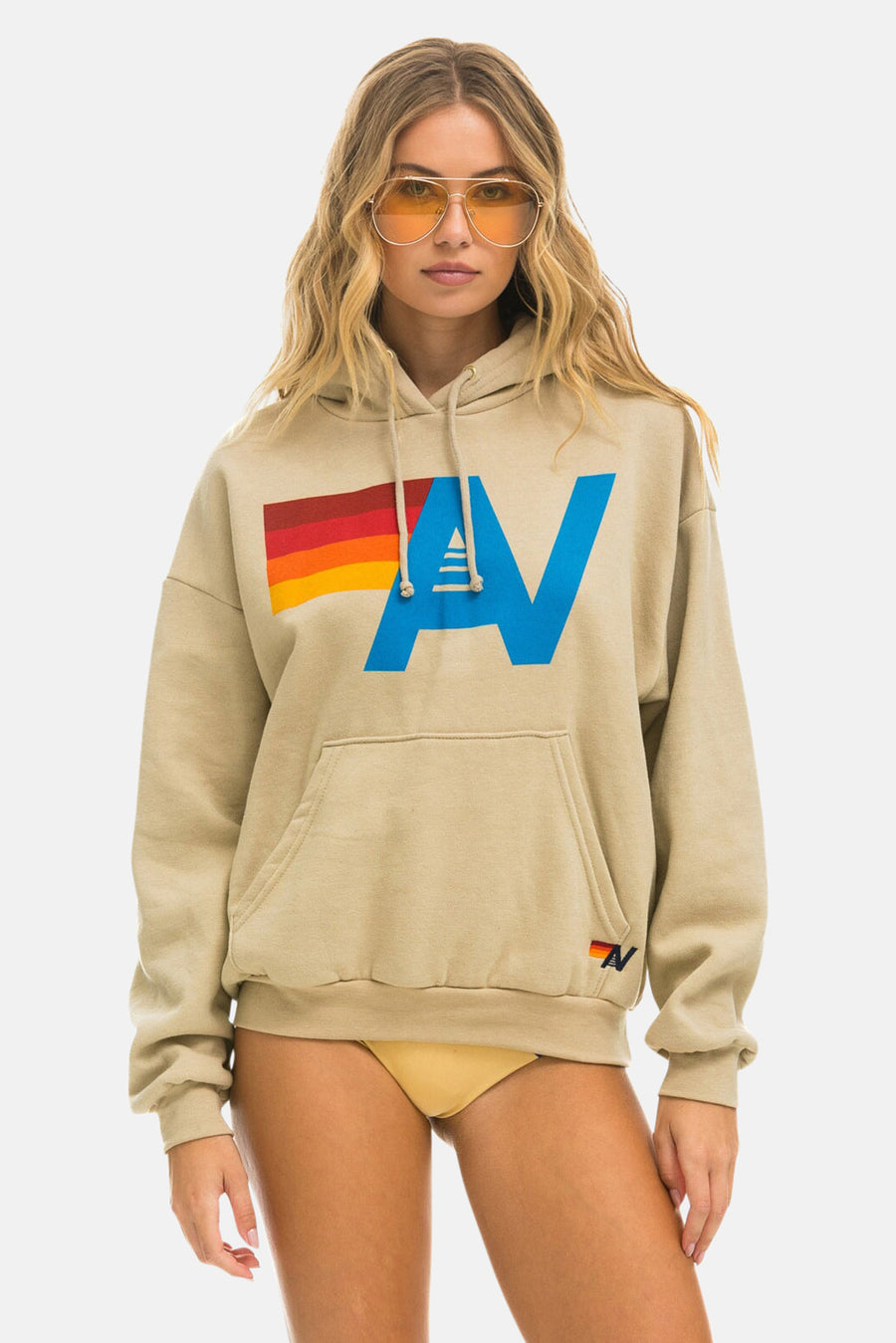 Logo Pullover Relaxed Hoodie Sand
