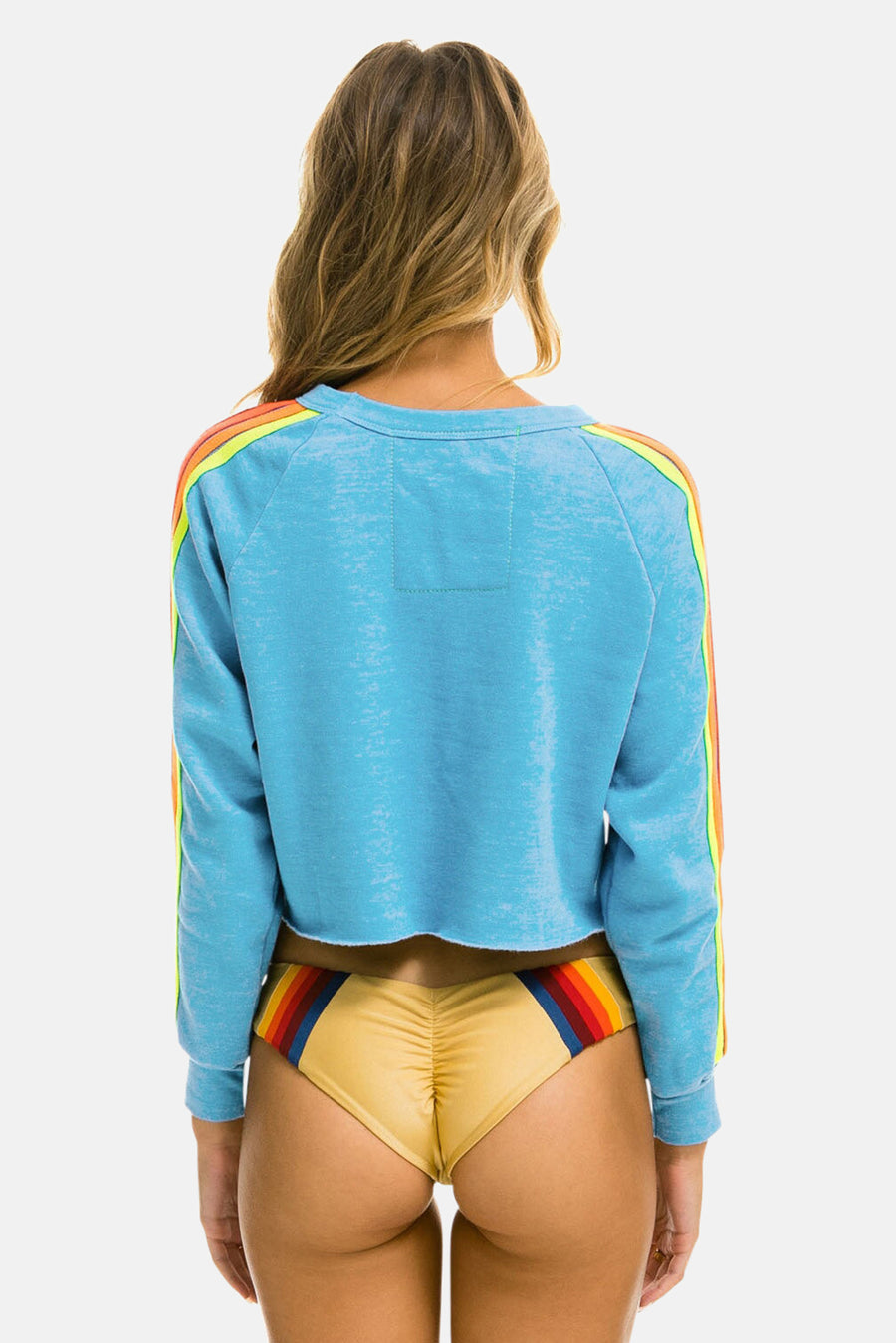 Bolt Crop Sweatshirt Sky/Neon Rainbow
