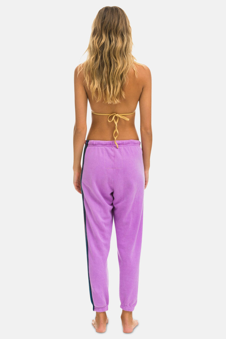 5 Stripe Sweatpants Neon Purple