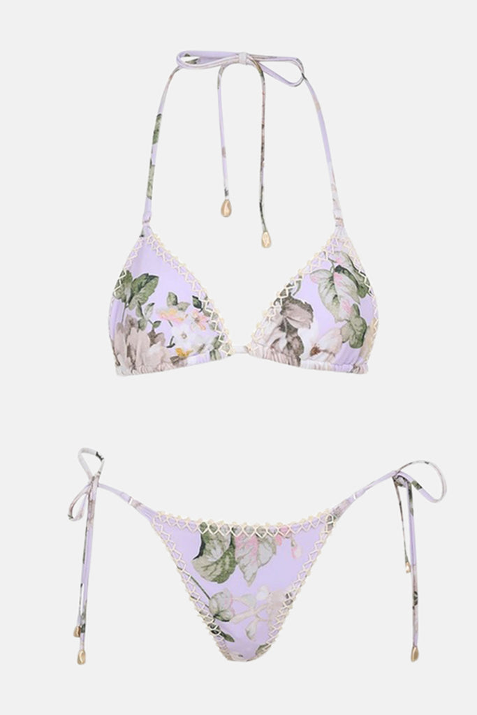 Zimmermann Acacia Crochet Edge Bikini Lilac Floral – blueandcream