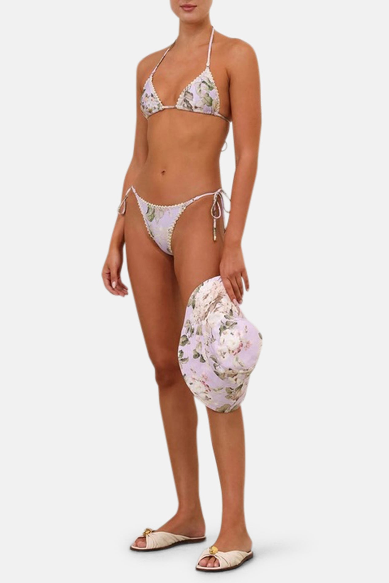 Zimmermann Acacia Crochet Edge Bikini Lilac Floral – blueandcream