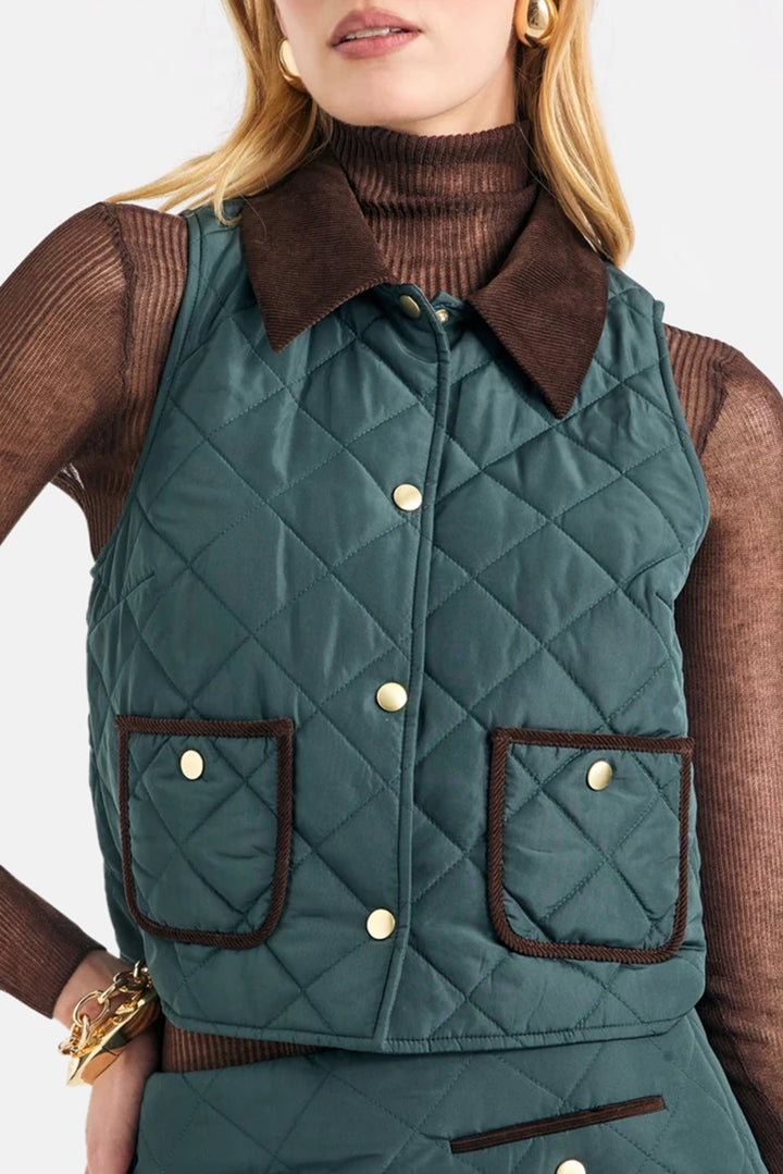 Aida Vest in Evergreen