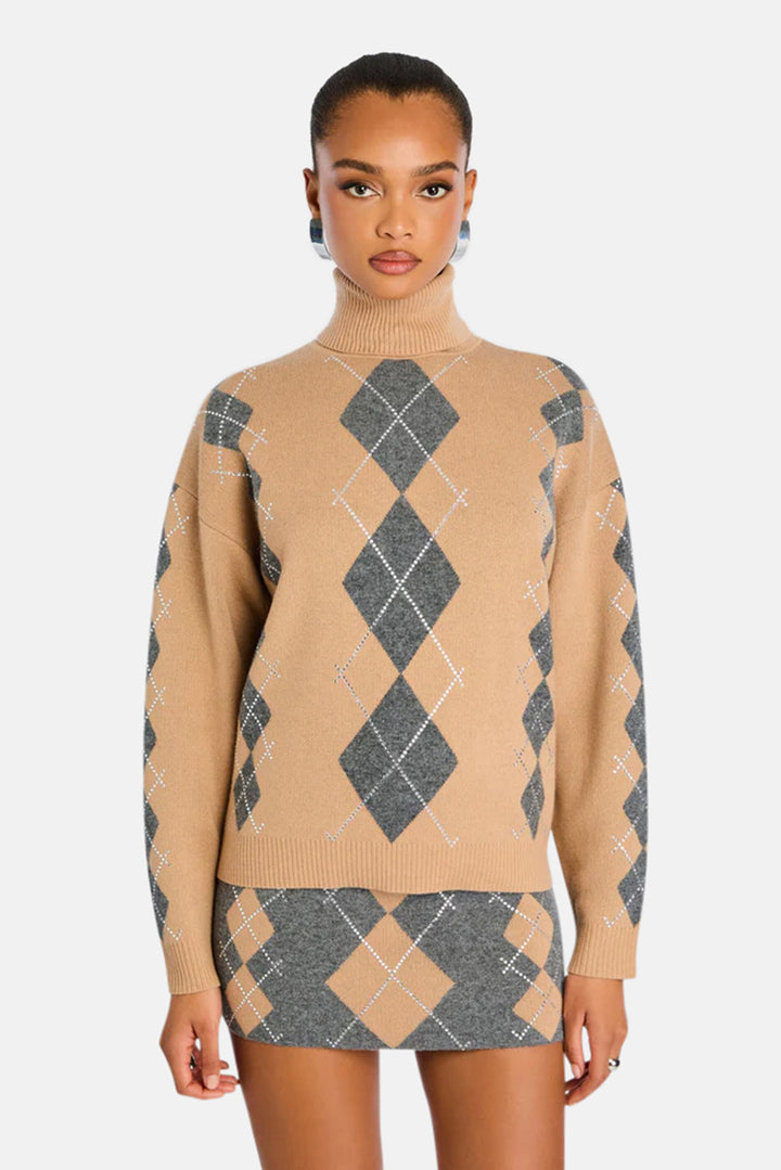 Alberte Embellished Sweater Latte/Dusk