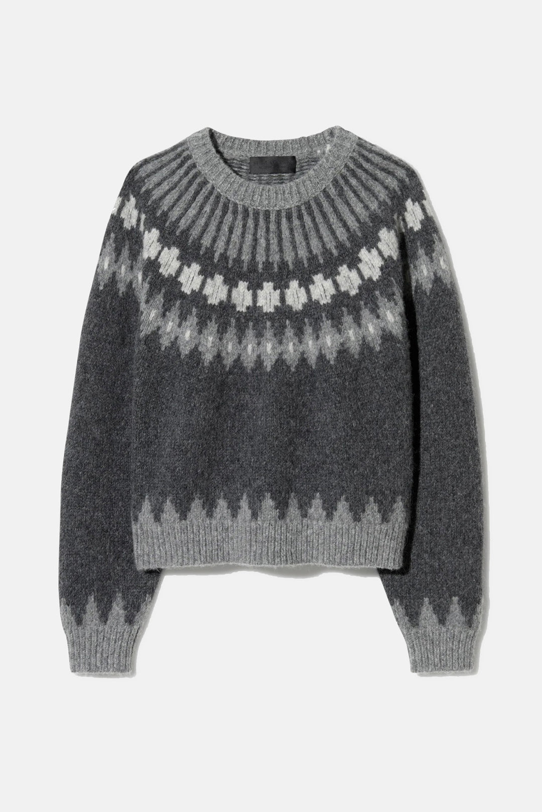 Alena Sweater Dark Grey Melange Fair Isle