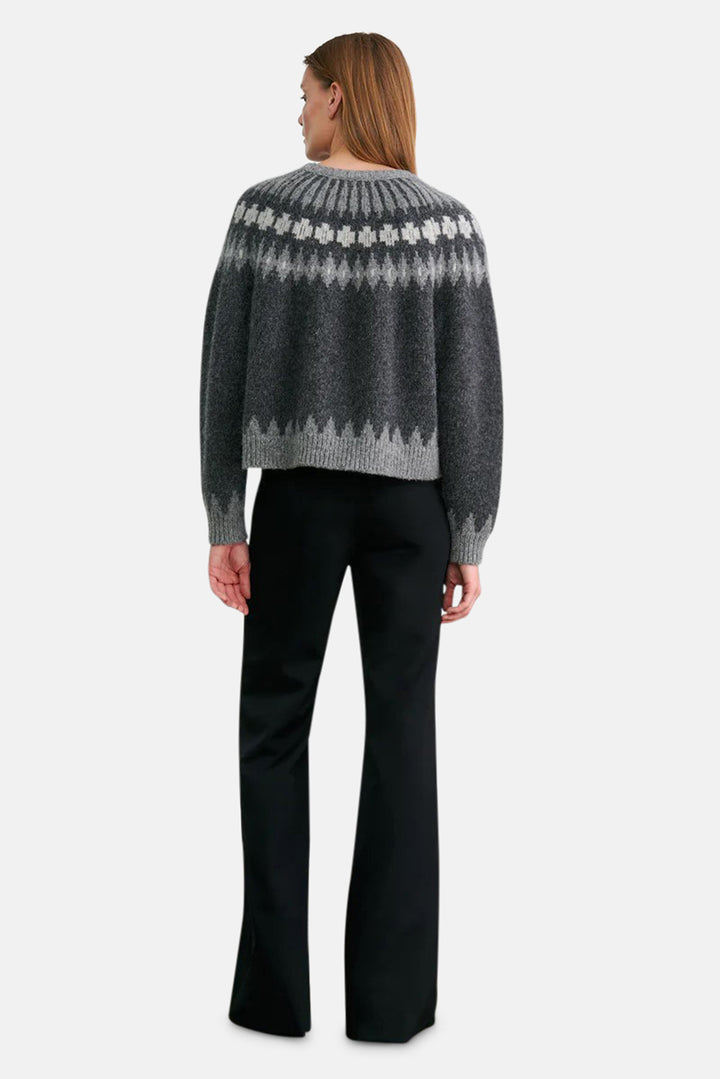 Alena Sweater Dark Grey Melange Fair Isle
