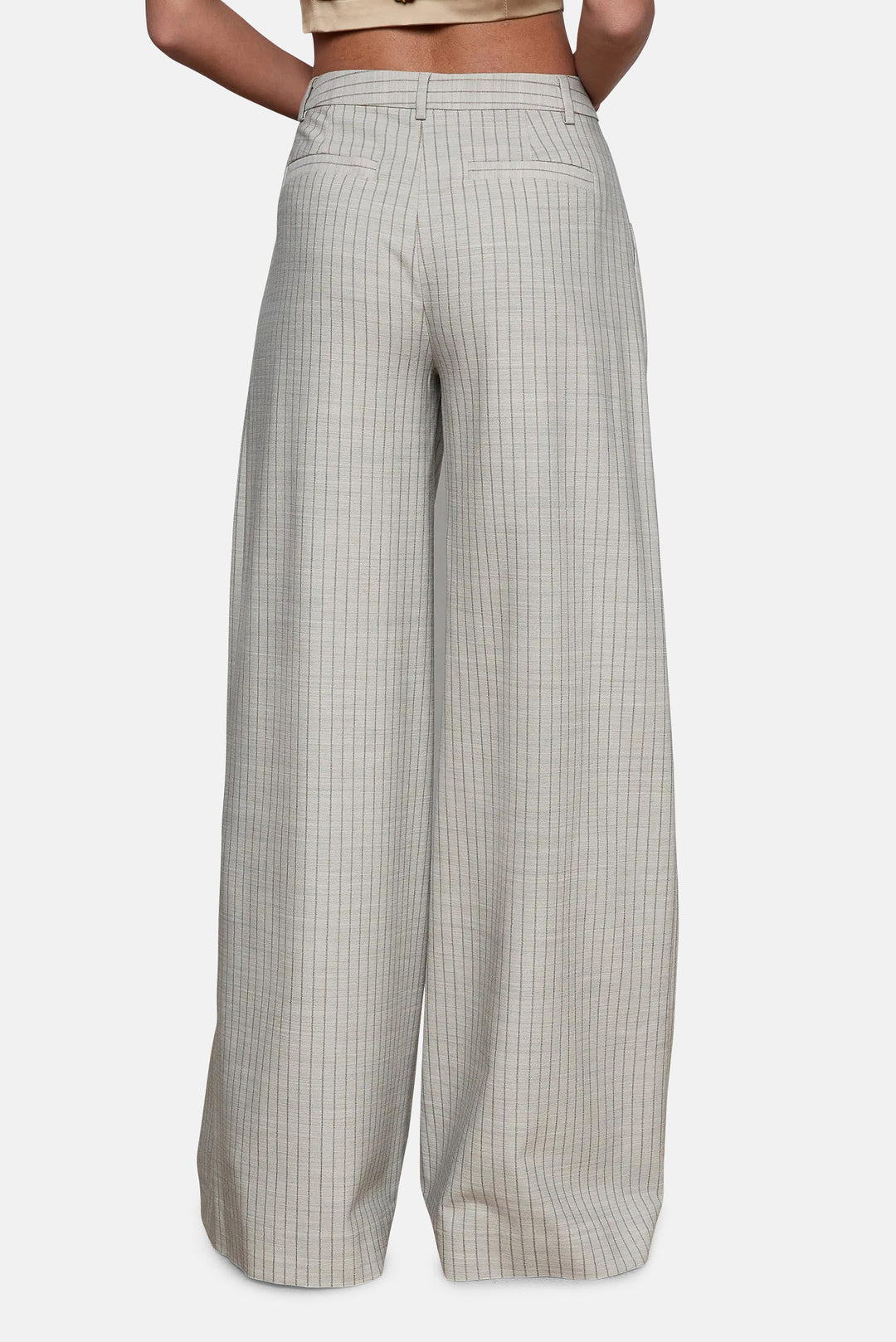 Allanah Pinstriped Trouser Grey/Tan Pinstripe