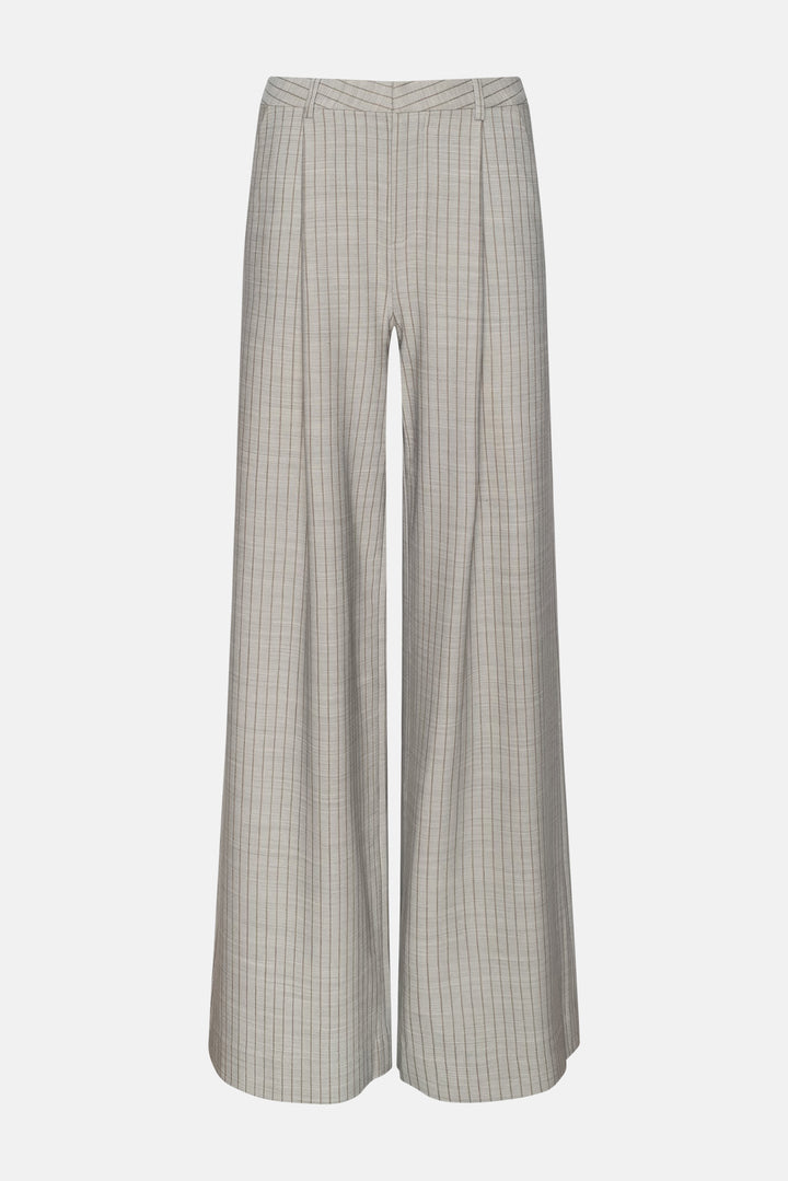 Allanah Pinstriped Trouser Grey/Tan Pinstripe