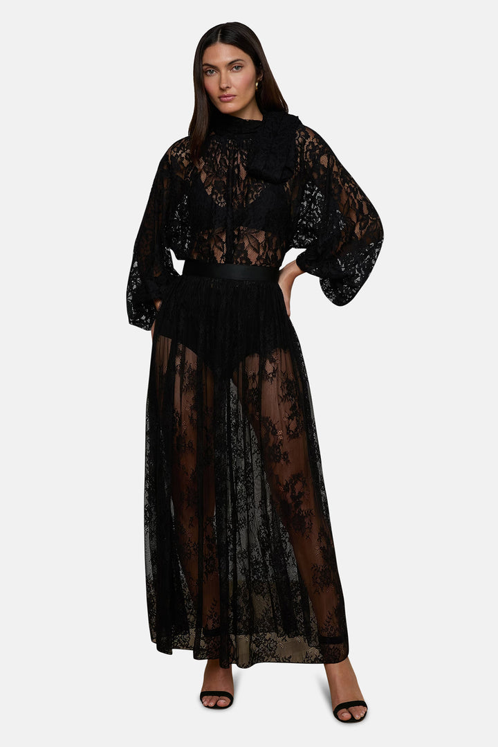Alona Lace Maxi Skirt Black