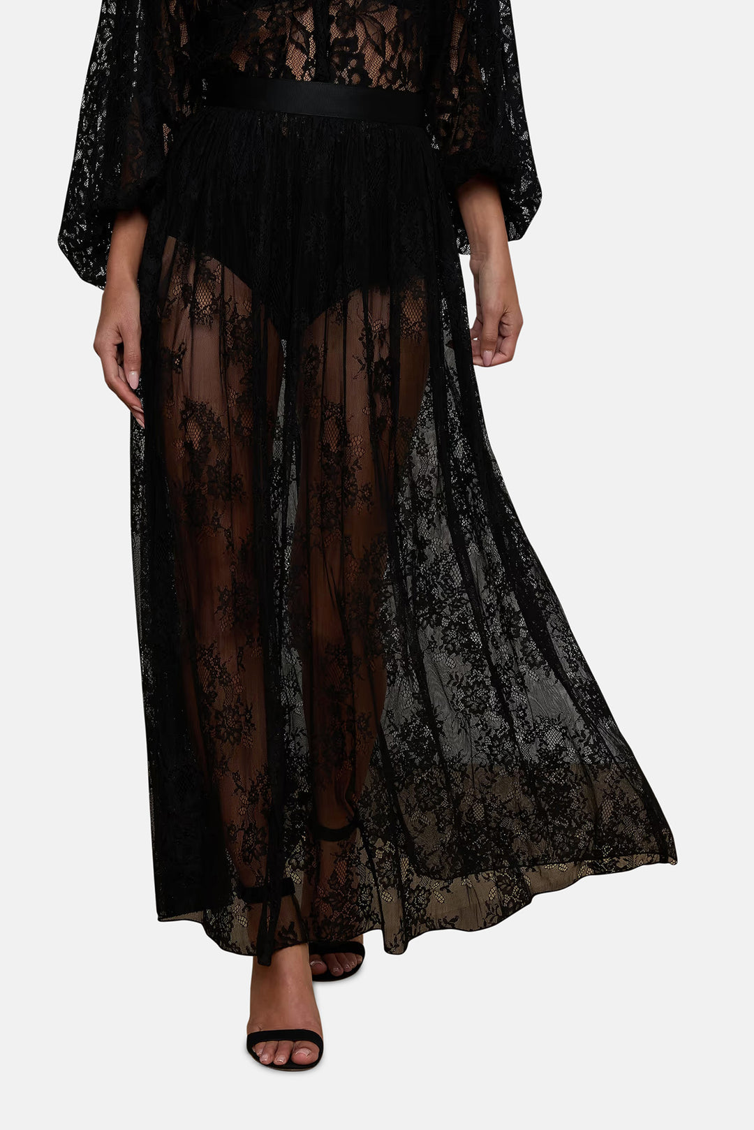 Alona Lace Maxi Skirt Black