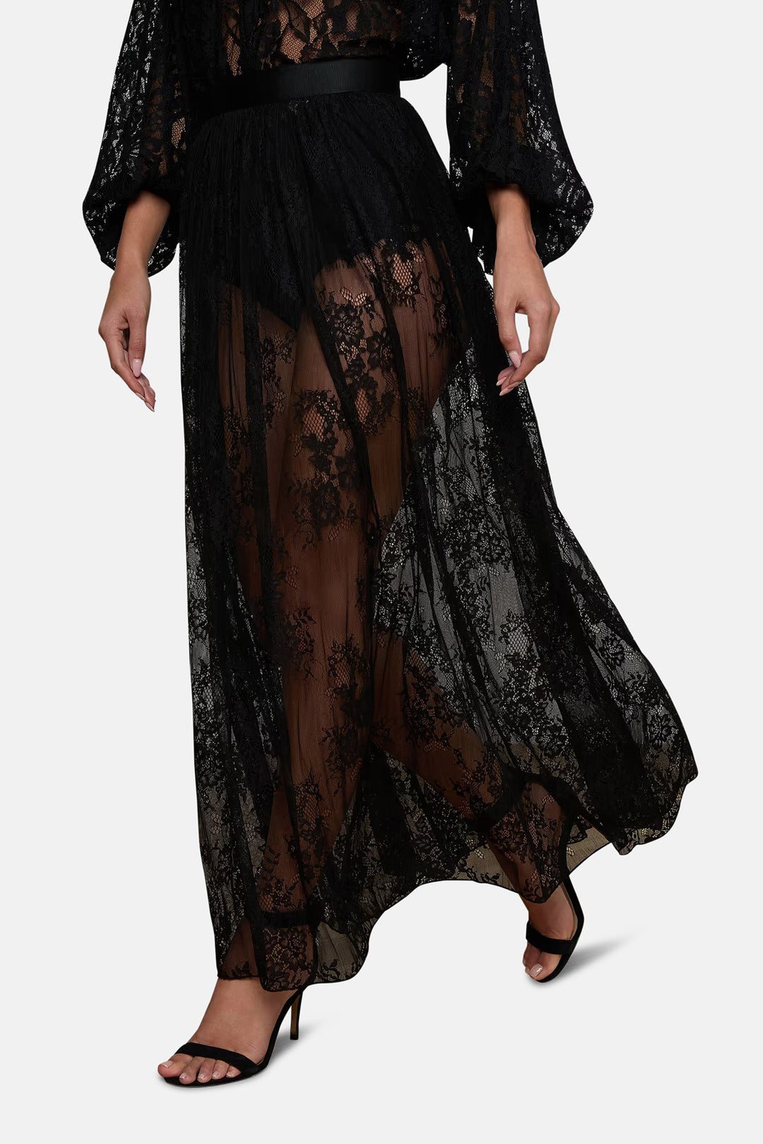 Alona Lace Maxi Skirt Black