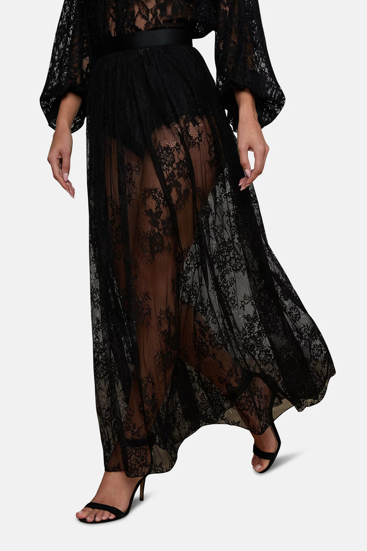 Alona Lace Maxi Skirt Black