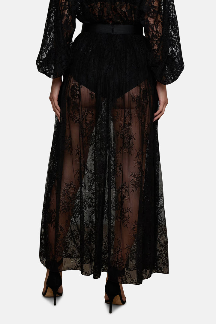 Alona Lace Maxi Skirt Black
