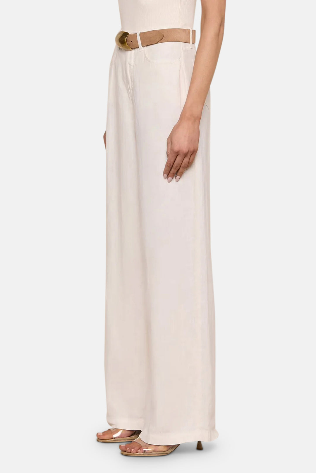 Amara Linen Wide-Leg Pant Vintage White