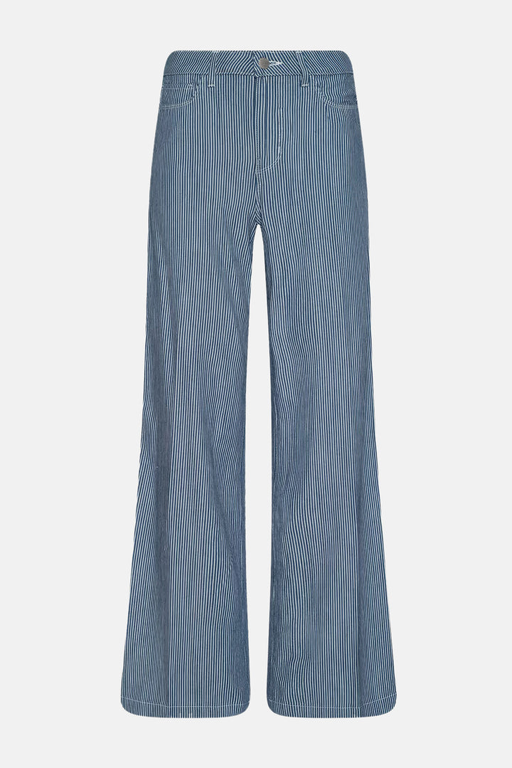 Amara Wide-Leg Pant Azure Blue Stripe
