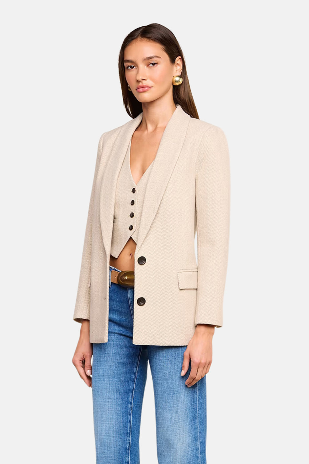 Amelie Blazer Cappuccino/Ivory Tweed