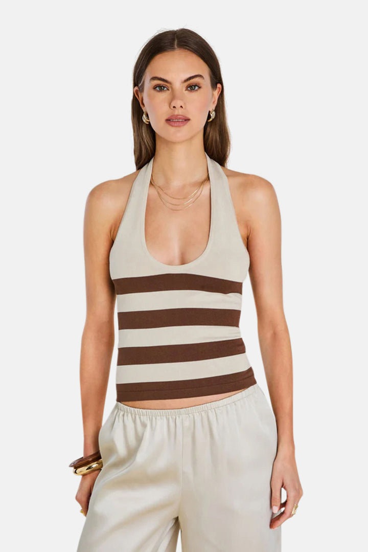 Amira Knit Tank Almond / Cocoa Brown