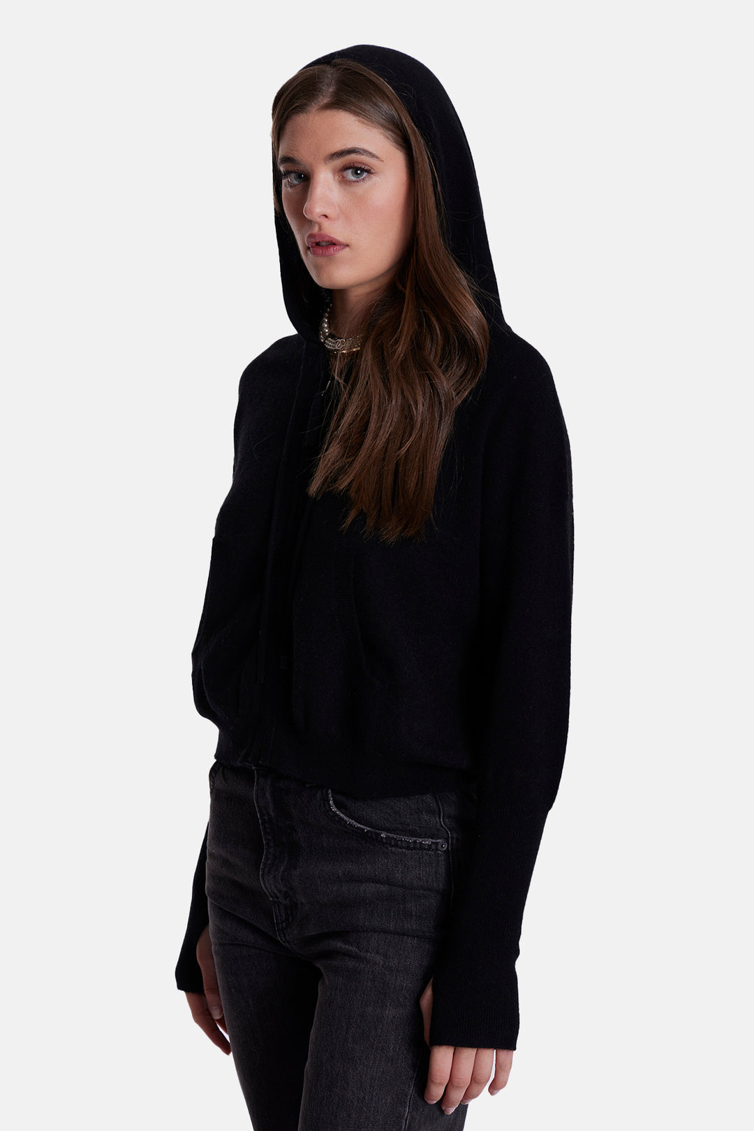 Amy Cashmere Zip Hoodie Black