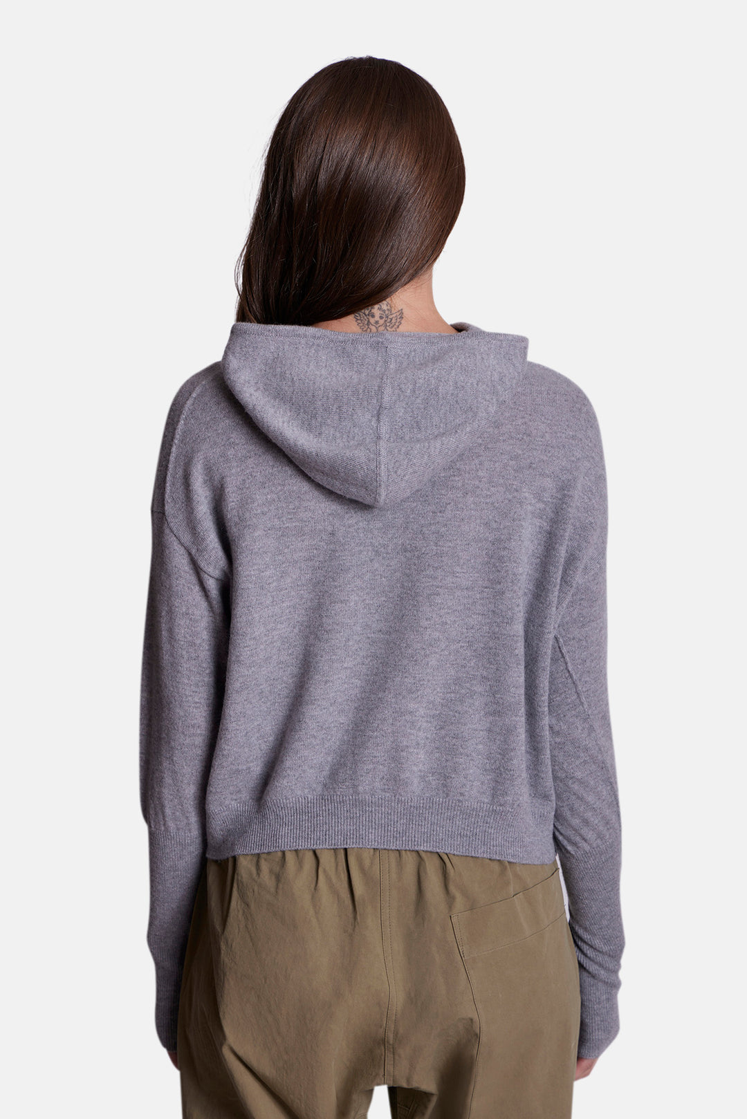Amy Cashmere Zip Hoodie Grey